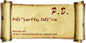 Péterffy Dóra névjegykártya